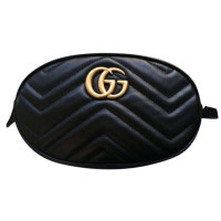 Gucci Marmont Camera Belt Bag Leer in Zwart