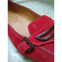 Tod's Slippers/Ballerinas Suede in Red