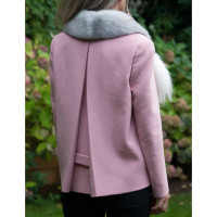 Miu Miu Jacke/Mantel aus Wolle in Rosa / Pink