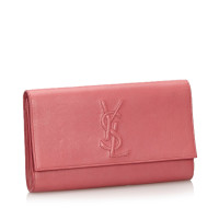 Yves Saint Laurent Clutch Bag Leather in Pink