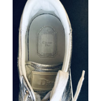 Christian Dior Sneaker in Pelle in Argenteo