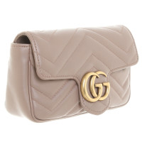 Gucci Marmont Bag Leer in Taupe