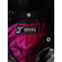 Gianni Versace Veste/Manteau en Cuir en Noir