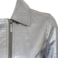 Blumarine Jacket/Coat Leather in Silvery