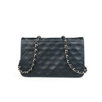 Chanel Flap Bag Leer in Zwart