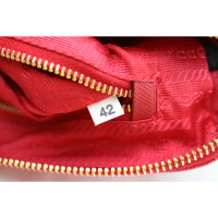 Prada Clutch Bag Canvas in Red