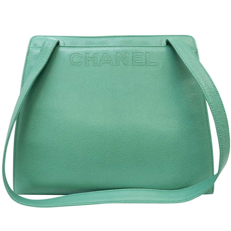 Chanel Handtas Leer in Groen