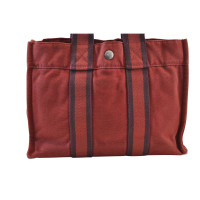Hermès Fourre Tout Bag in Cotone in Rosso