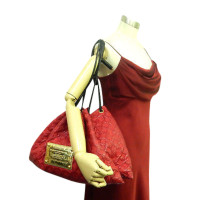 Louis Vuitton Handtasche aus Canvas in Rot