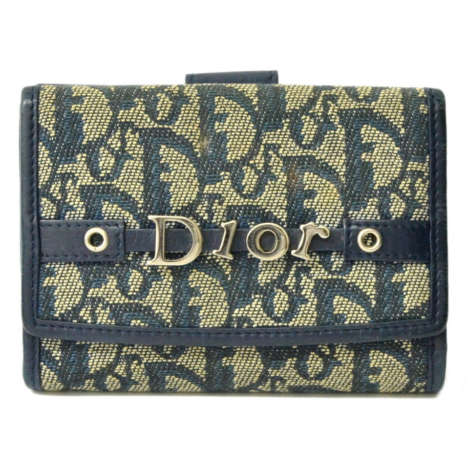 Christian Dior Täschchen/Portemonnaie aus Canvas in Blau