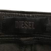 Diesel Black Gold Pantaloni di pelle in nero