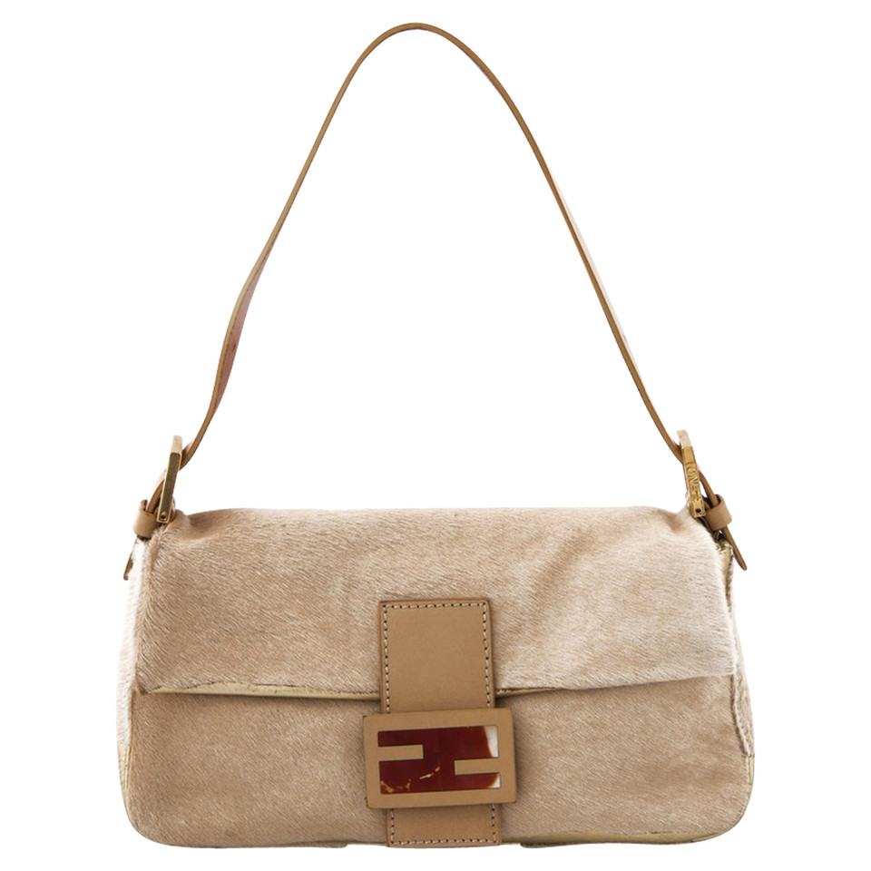 Fendi Baguette Bag Leer in Beige