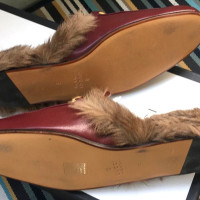 Gucci Slippers/Ballerinas Leather in Bordeaux