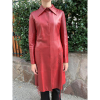 Dolce & Gabbana Giacca/Cappotto in Pelle in Rosso