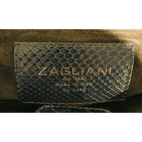 Zagliani Täschchen/Portemonnaie aus Leder in Blau