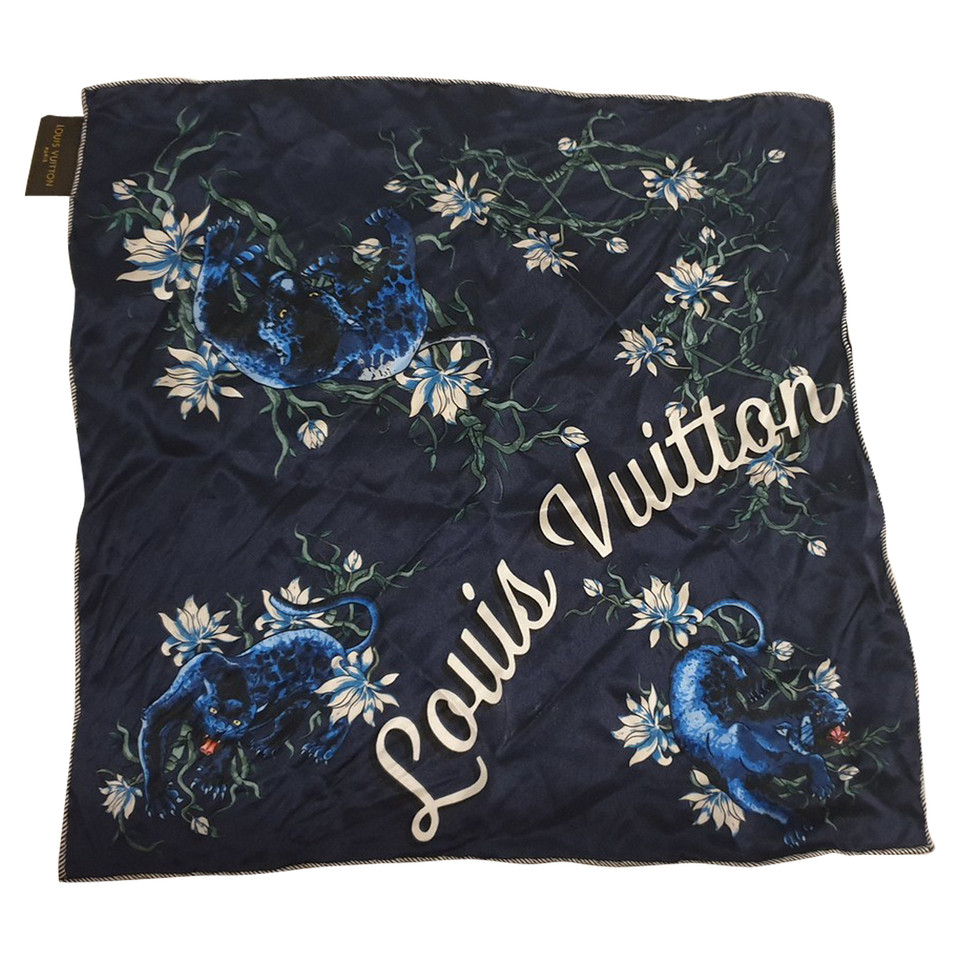 Louis Vuitton Echarpe/Foulard en Soie en Bleu