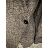 Armani Collezioni Jacke/Mantel aus Leinen in Grau