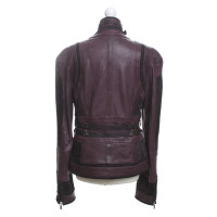 Just Cavalli Leather jacket in purple