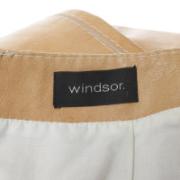 Windsor Leather skirt in ocher