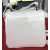 Delvaux Shoulder bag Patent leather in White