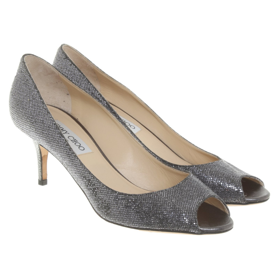 Jimmy Choo Pumps/Peeptoes Leer in Zilverachtig