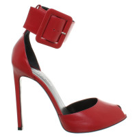 Saint Laurent Rood leer Peeptoes