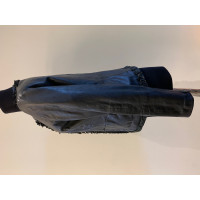 Max Mara Jacket/Coat Leather in Black