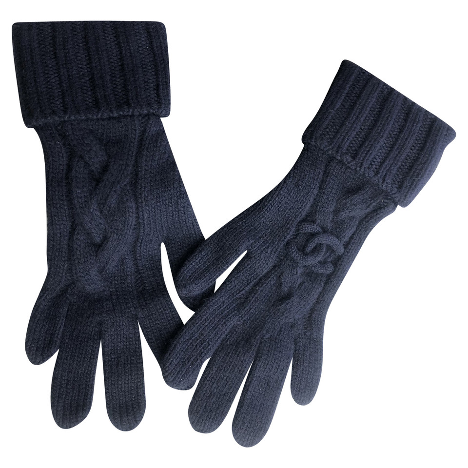 Chanel Handschoenen Kasjmier in Blauw