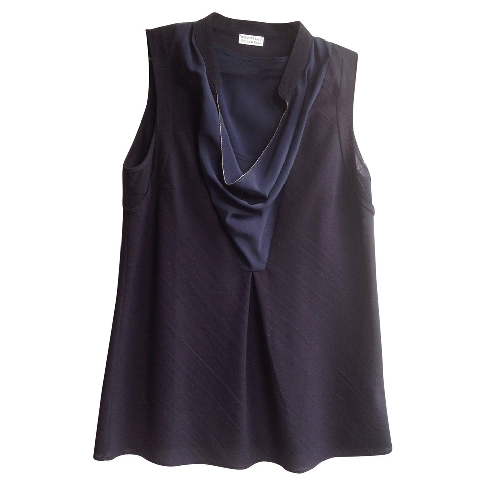 Brunello Cucinelli Double wool and silk top