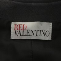 Red Valentino Leren jas in donkerblauw