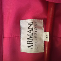 Armani Collezioni Veste/Manteau en Cuir en Fuchsia
