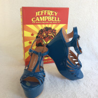 Jeffrey Campbell Sandalen aus Leder in Blau