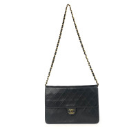 Chanel Flap Bag Leer in Zwart