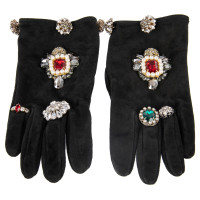 Dolce & Gabbana Handschuhe aus Wildleder in Schwarz