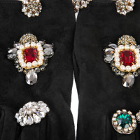 Dolce & Gabbana Handschuhe aus Wildleder in Schwarz