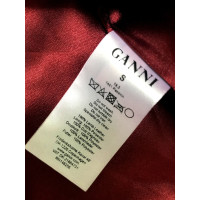 Ganni Jacke/Mantel aus Leder in Rot