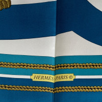 Hermès Carré 90x90 aus Seide in Türkis