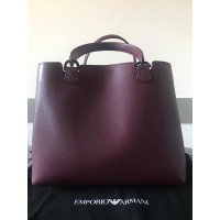 Armani Jeans Shoulder bag Leather in Bordeaux