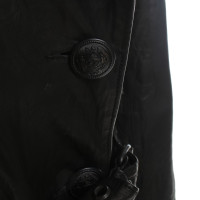 Balmain Manteau de cuir noir