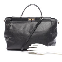 Fendi Peekaboo Bag aus Leder in Schwarz