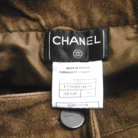 Chanel Paio di Pantaloni in Pelle in Ocra
