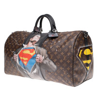 Louis Vuitton Keepall 55 in Tela in Marrone