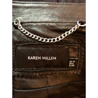 Karen Millen Jacke/Mantel aus Leder in Schwarz