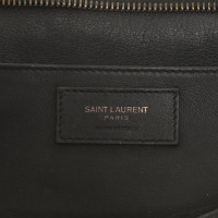 Saint Laurent YSL Monogramme Cabas Leer in Zwart