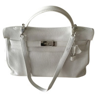 Hermès Kelly Bag 40 in Pelle in Bianco