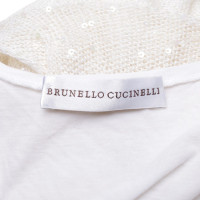 Brunello Cucinelli Top avec des paillettes en blanc