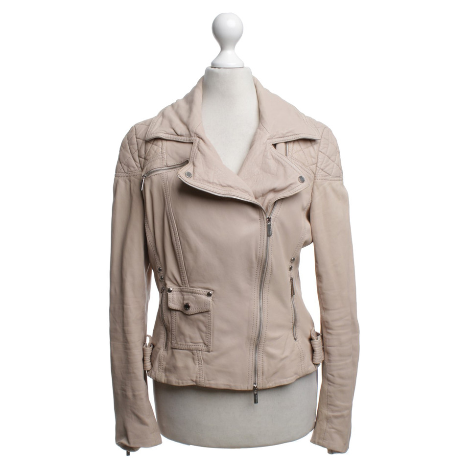 Karen Millen Leather jacket in beige - Buy Second hand Karen Millen ...