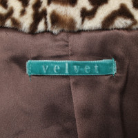 Velvet Faux fur jacket with pattern