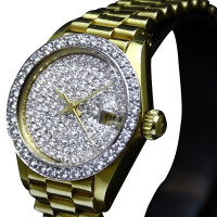 Rolex "Datejust President 18K Gold 15 Diamonds"
