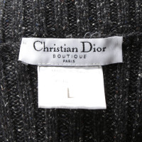 Christian Dior Twinset in donkergrijs / crème